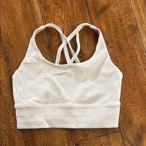 Lululemon Athletica White Ribbed Sports Bra